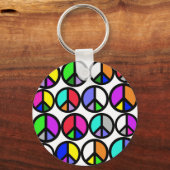 Meerkleurige vredessymbolen sleutelhanger (Voorkant)