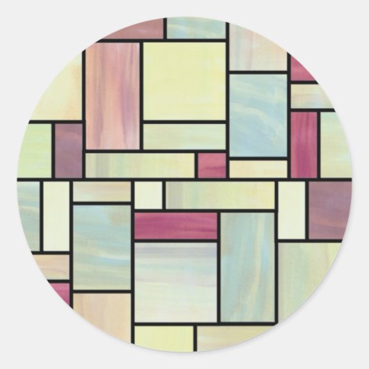 Meerkleurige Waterverf Glas in lood Stickers (Voorkant)