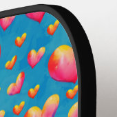 Meerkleurige Waterverf Harten Pickleball Paddle (Links Detail)