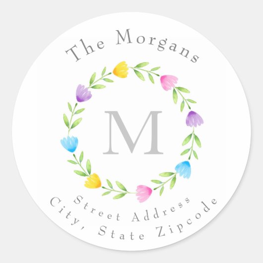 Meerkleurige Waterverf met ventilatorstoompoten Ronde Sticker (Voorkant)