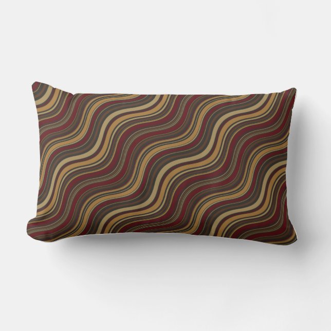 Meerkleurige Wavy Lines Sierkussen Lumbar Kussen (Voorkant)