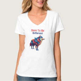 Meerkleurige wolf / Durf anders te zijn T-shirt