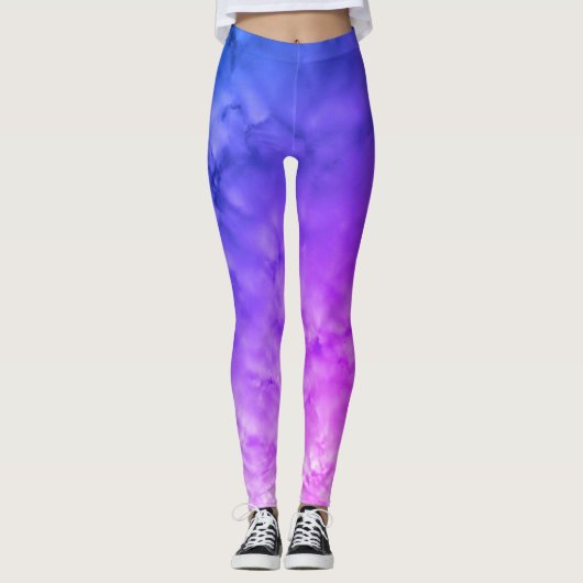 Meerkleurige wolken leggings (Voorkant)