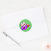 Meerkleurige worm ronde sticker (Envelop)
