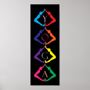 Meerkleurige YOGA-meisjes Poster