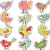 Meerkleurige zangvogels Thunder_Cove Sticker (Voorkant)