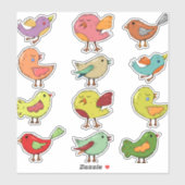 Meerkleurige zangvogels Thunder_Cove Sticker (Vel)