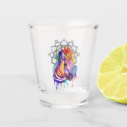 Meerkleurige Zebra met Mandella Shot Glas (Voorkant)