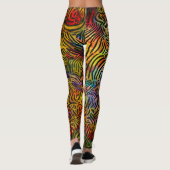 Meerkleurige zebra strepen leggings (Achterkant)