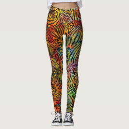 Meerkleurige zebra strepen leggings