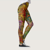 Meerkleurige zebra strepen leggings (Rechts)