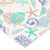 Meerkleurige zeeschelpen korte tafelloper (Hoek)