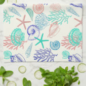 Meerkleurige zeeschelpen theedoek (Gevouwen)