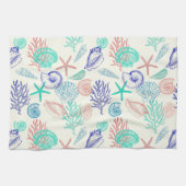 Meerkleurige zeeschelpen theedoek (Horizontaal)