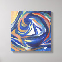 Meerkleurige zeilboot Zee Acryl schilderij Print