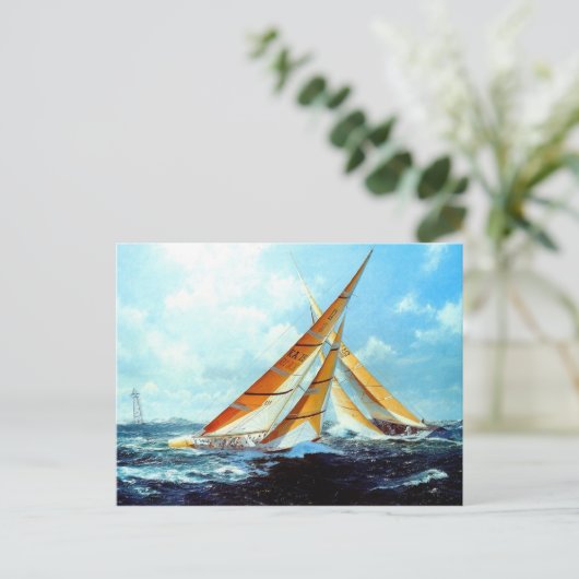 Meerkleurige zeilen briefkaart (Staand voorkant)