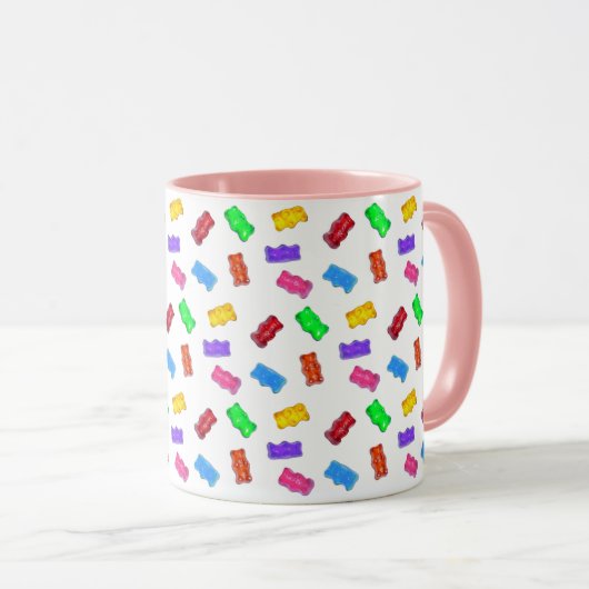 Meerkleurige zoete beren op wit mok (Voorkant rechts)
