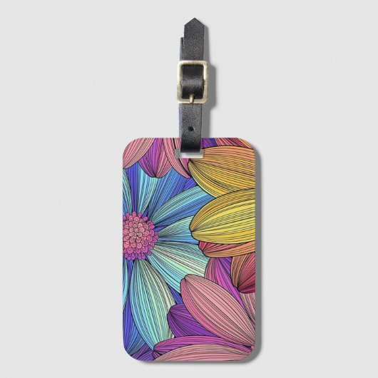 "Meerkleurige Zonnebloem"Acryl Bagagelabel (Voorkant (verticaal))