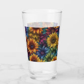 Meerkleurige Zonnebloemen #4 Glas (Achterkant)