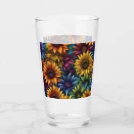 Meerkleurige Zonnebloemen #4 Glas