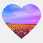 Meerkleurige zonnebloempitten hart sticker (Voorkant)