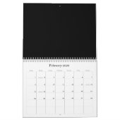 Meerkleurige zwarte & Wu-achtergrond op een agenda Kalender (Feb 2026)