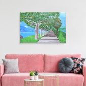 Meerkunst van het Comomeer Canvas Afdruk (Insitu (Woonkamer))