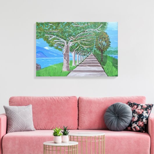 Meerkunst van het Comomeer Canvas Afdruk (Insitu (Woonkamer))