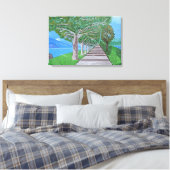 Meerkunst van het Comomeer Canvas Afdruk (Insitu (Slaapkamer))