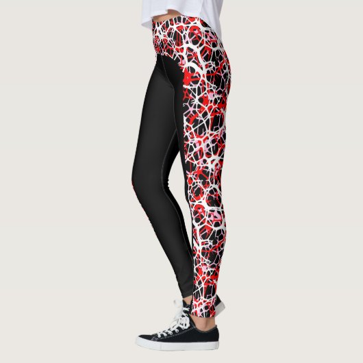 Meerlaagse zijband webpatroonpatronen Leggings (Links)