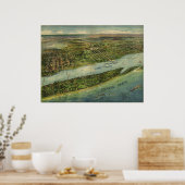 Meerlagenpalmstrand FL Birds Eye Panoramic Map Poster (Keuken)