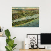 Meerlagenpalmstrand FL Birds Eye Panoramic Map Poster (Thuiskantoor)