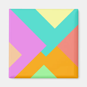 Meerlagig massief veel kleuren geometrisch ontwerp magneet