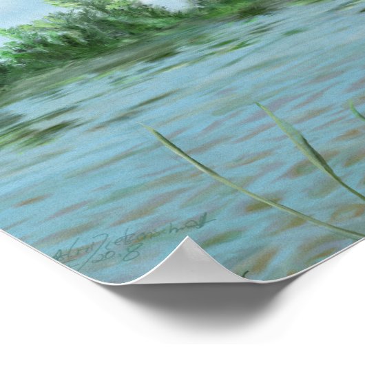 meerlandschap en wilde bloemen kleurkunst poster (Hoek)