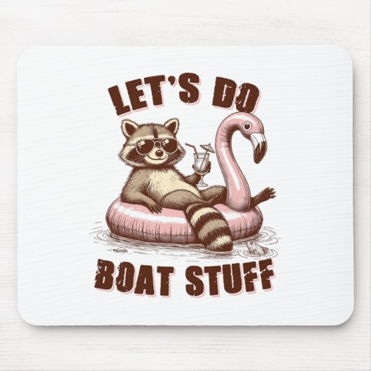 Meerleven Meer Modus Boot Racoon Laten we bootspul Muismat (Voorkant)