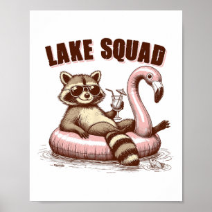 Meerleven Meer Modus Meer Vibes Boot Racoon Lake Poster