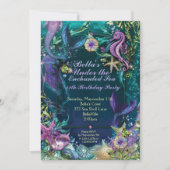 Meermaid Birthday Party Kaart (Voorkant)