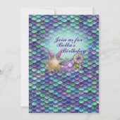 Meermaid Birthday Party Kaart (Achterkant)