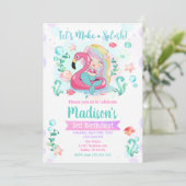 Meermaid Birthday Uitnodiging / onder de Zee Parti (Staand voorkant)