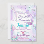 Meermaid Birthday-uitnodiging onder de Zee partij Kaart (Voorkant)