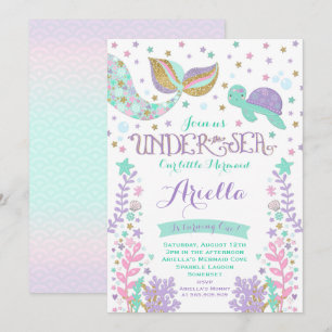 Meermaid Birthday-uitnodiging onder de Zee partij Kaart