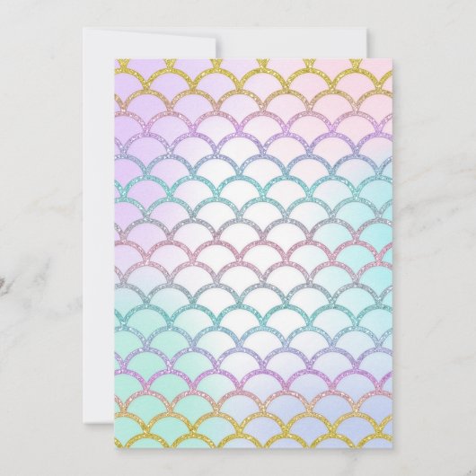 Meermaid Birthday-uitnodiging onder de Zee partij Kaart (Achterkant)