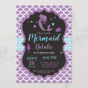 Meermaid Birthday-uitnodiging onder de Zee partij Kaart