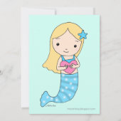 Meermaid Birthday-uitnodiging onder de Zee partij Kaart (Achterkant)
