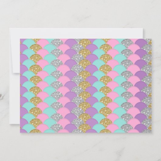 Meermaid Birthday-uitnodiging onder de Zee partij Kaart (Achterkant)