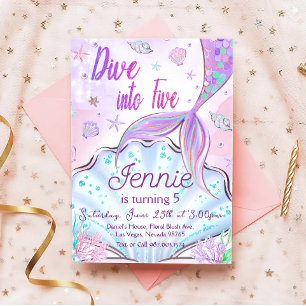 Meermaid Birthday-uitnodiging onder de Zee partij Kaart