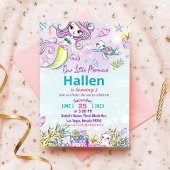 Meermaid Birthday-uitnodiging onder de Zee partij Kaart