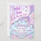 Meermaid Birthday-uitnodiging onder de Zee partij Kaart (Voorkant)