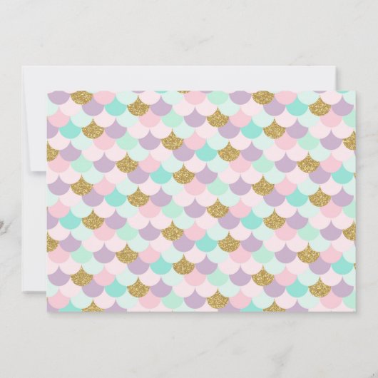 Meermaid Birthday-uitnodiging onder de Zee partij Kaart (Achterkant)