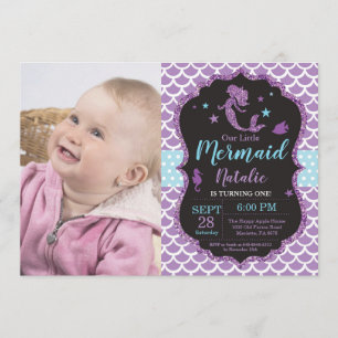 Meermaid Birthday-uitnodiging onder de Zee partij Kaart